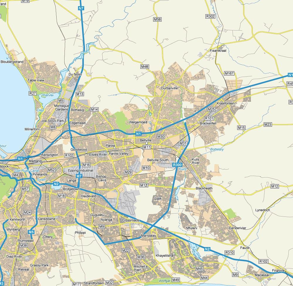 வரைபடம் தெரு வரைபடத்தை bellville கேப் டவுன்