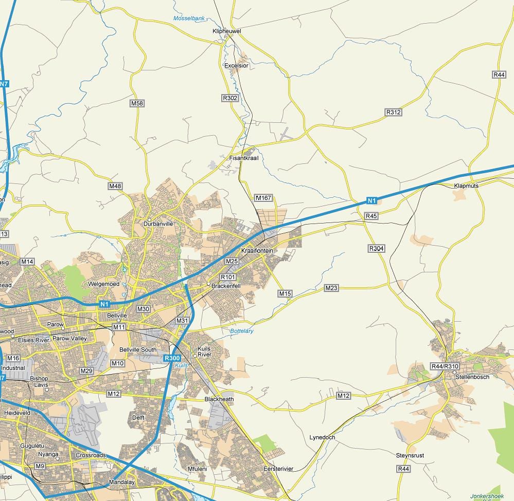 வரைபடம் kraaifontein கேப் டவுன்