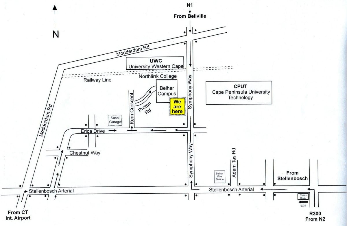 வரைபடம் cput கேப் டவுன் வளாகத்தில்