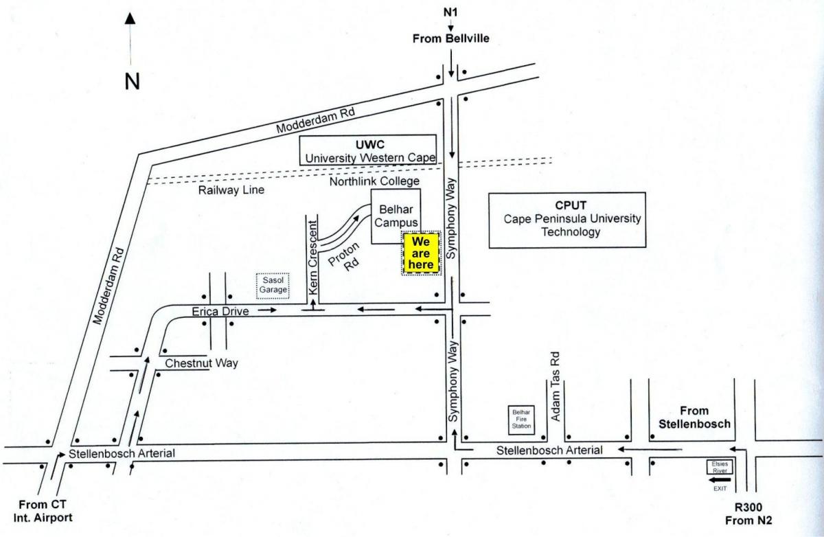 வரைபடம் cput கேப் டவுன் வளாகத்தில்