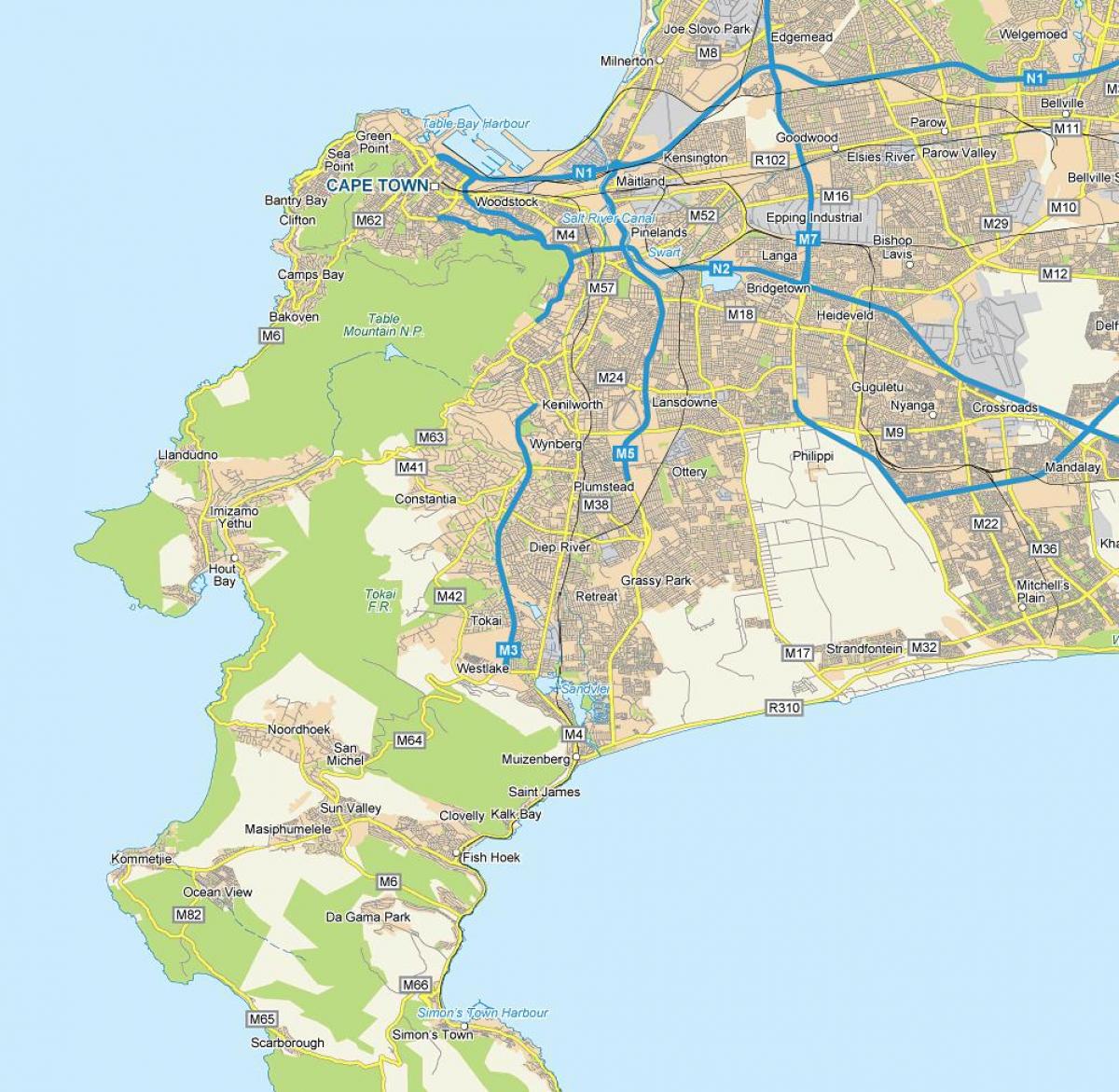 வரைபடம் diep நதி கேப் டவுன்