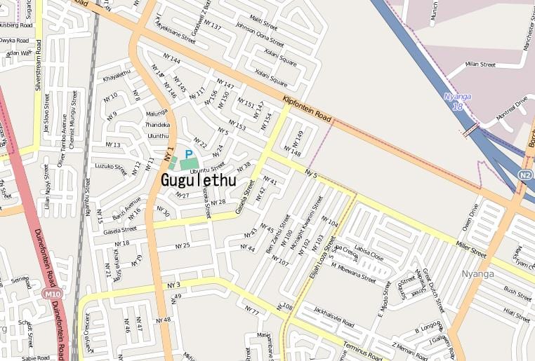 வரைபடம் gugulethu கேப் டவுன்