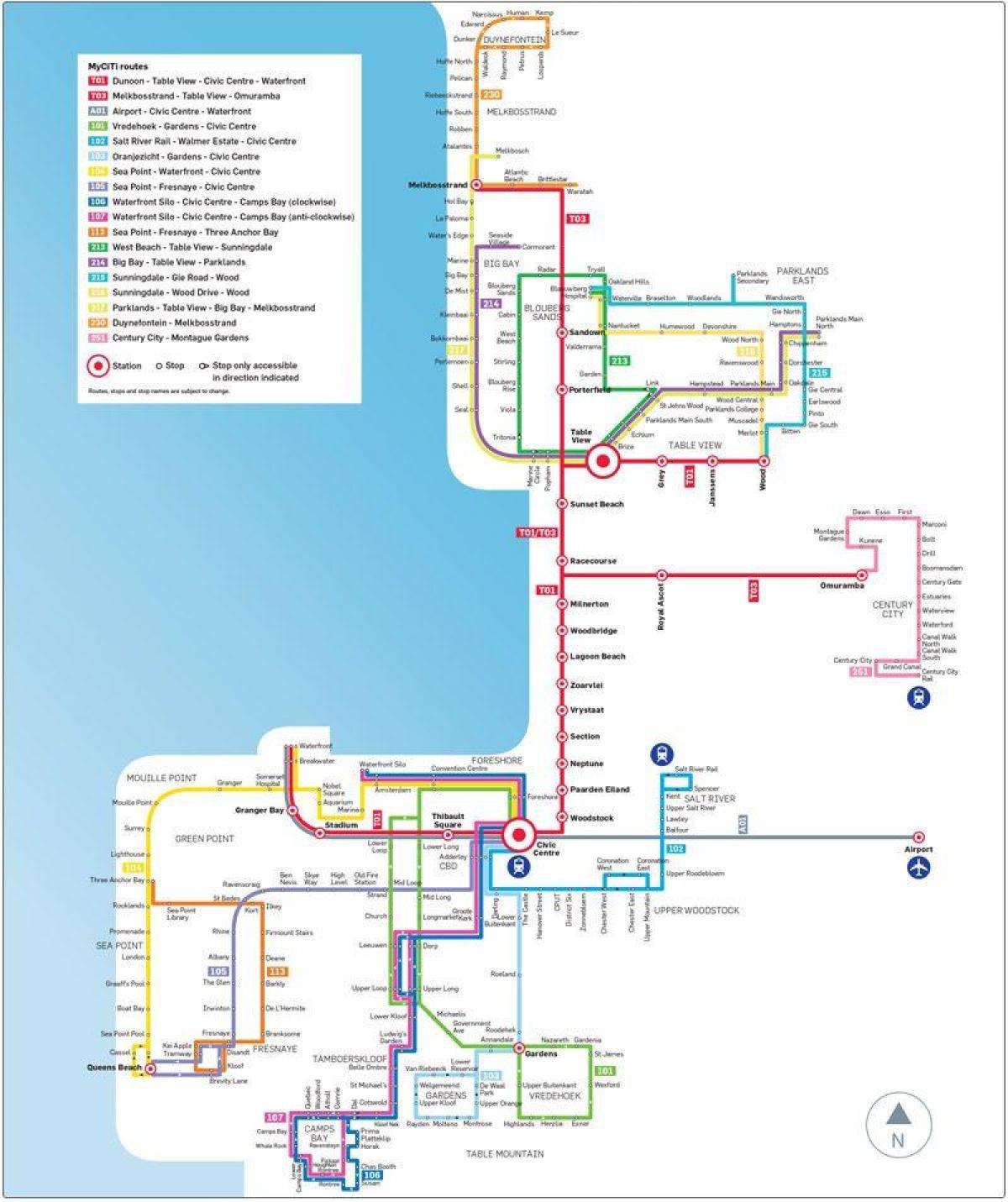 myciti பஸ் பாதை வரைபடம்
