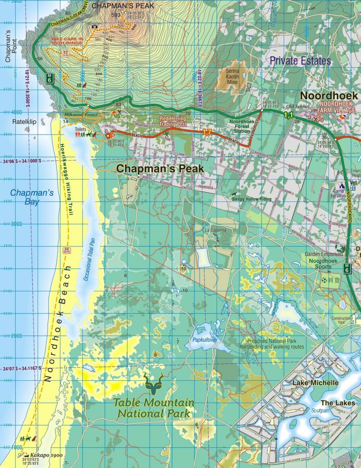 வரைபடம் noordhoek கேப் டவுன்