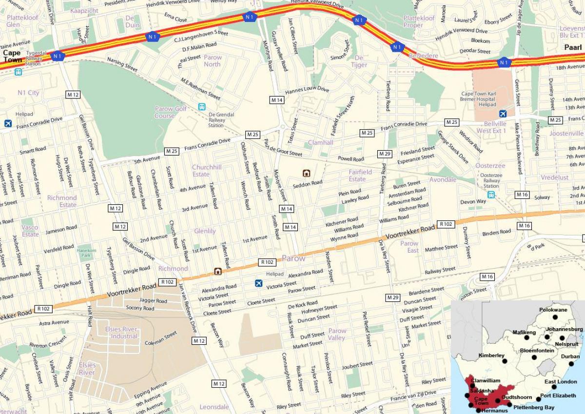 வரைபடம் parow கேப் டவுன்