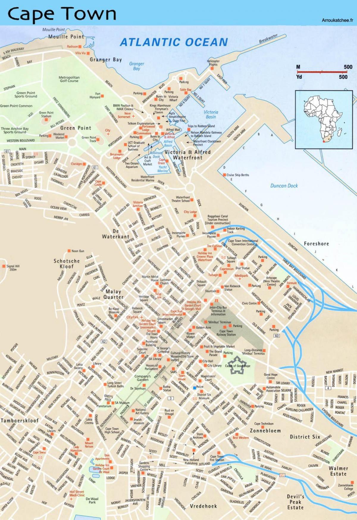தெரு வரைபடத்தை கேப் டவுன், தென் ஆப்ரிக்கா