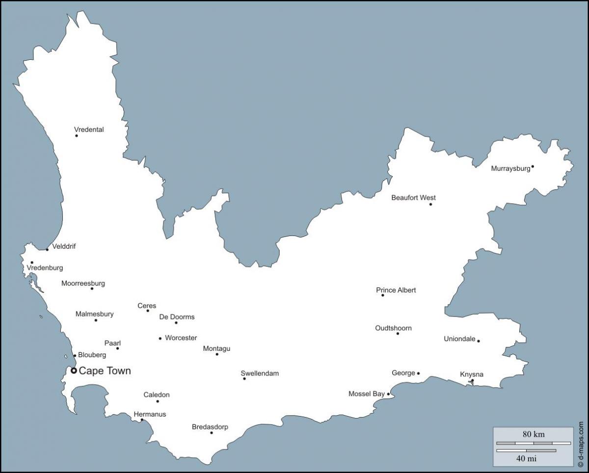 வெற்று வரைபடத்தை கேப் டவுன்