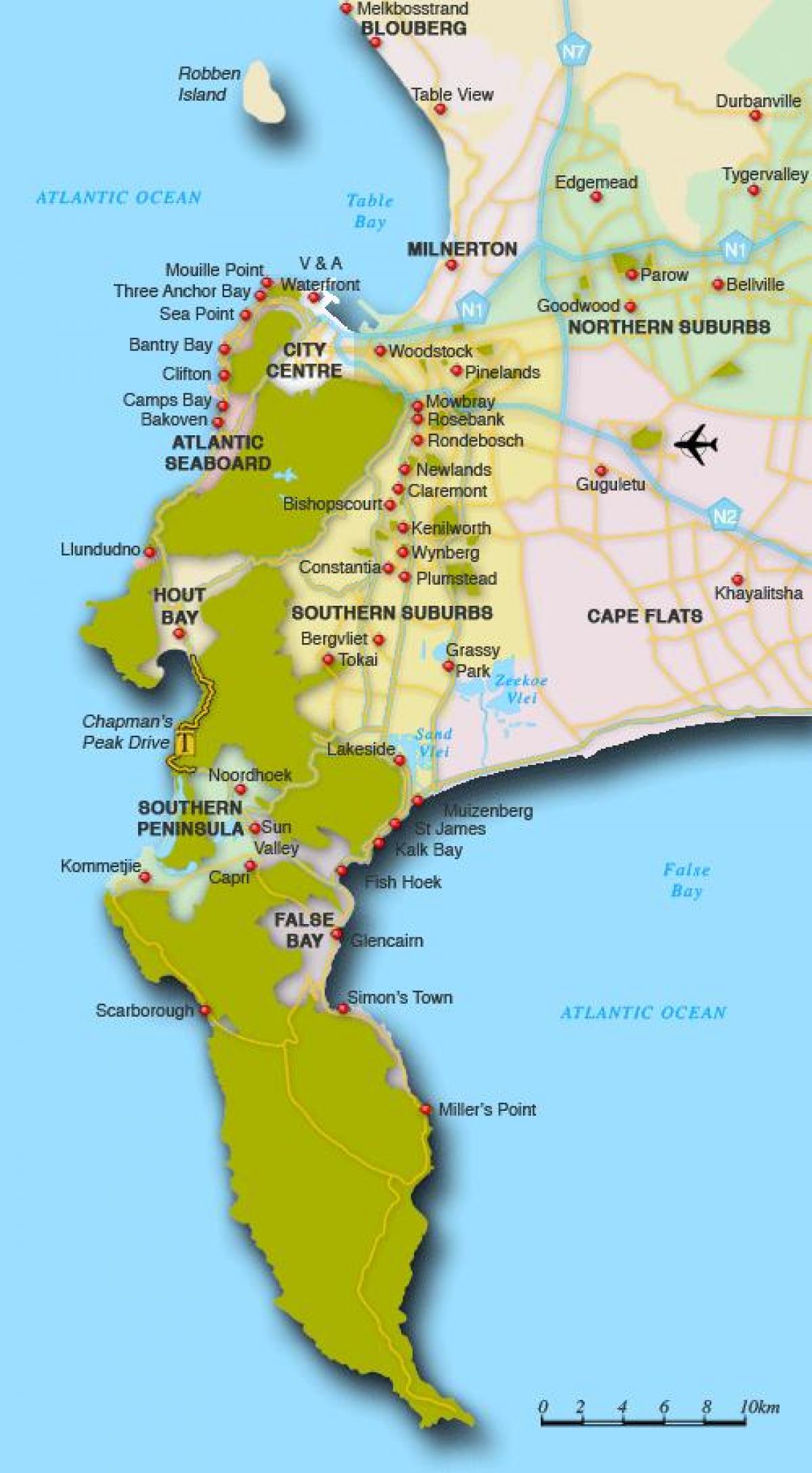 வரைபடம் லேக்சைட் கேப் டவுன்