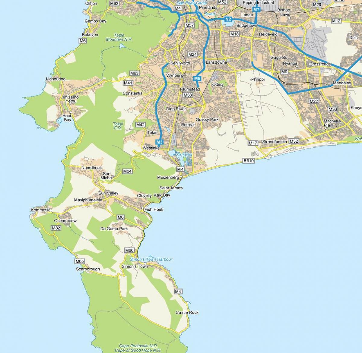 வரைபடம் muizenberg கேப் டவுன்
