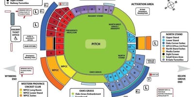 Newlands கிரிக்கெட் ஸ்டேடியம் வரைபடம்